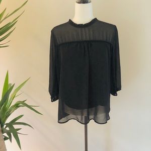 FAITH AND JOY BLACK DETAIL BLOUSE